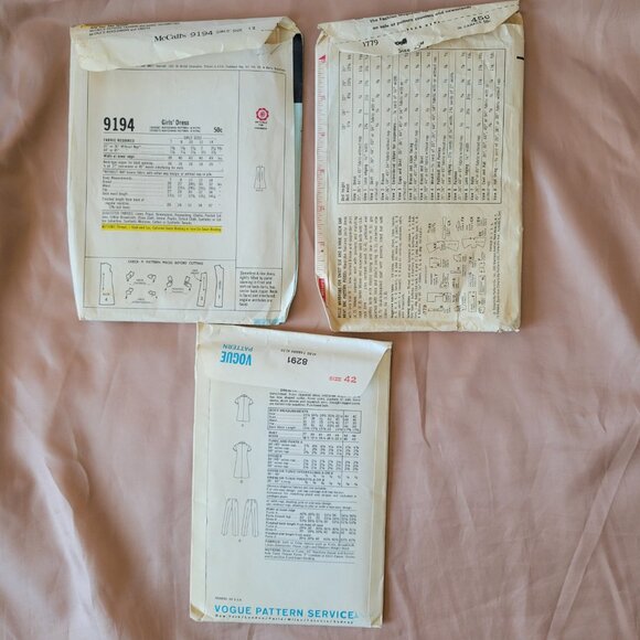 Vintage 60’s & 70’s Sewing Patterns Lot of 3. Girls Dresses, Doll Clothes, Women - Picture 5 of 5